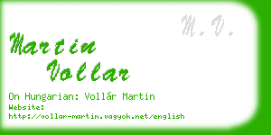 martin vollar business card