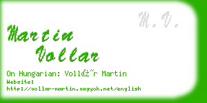 martin vollar business card